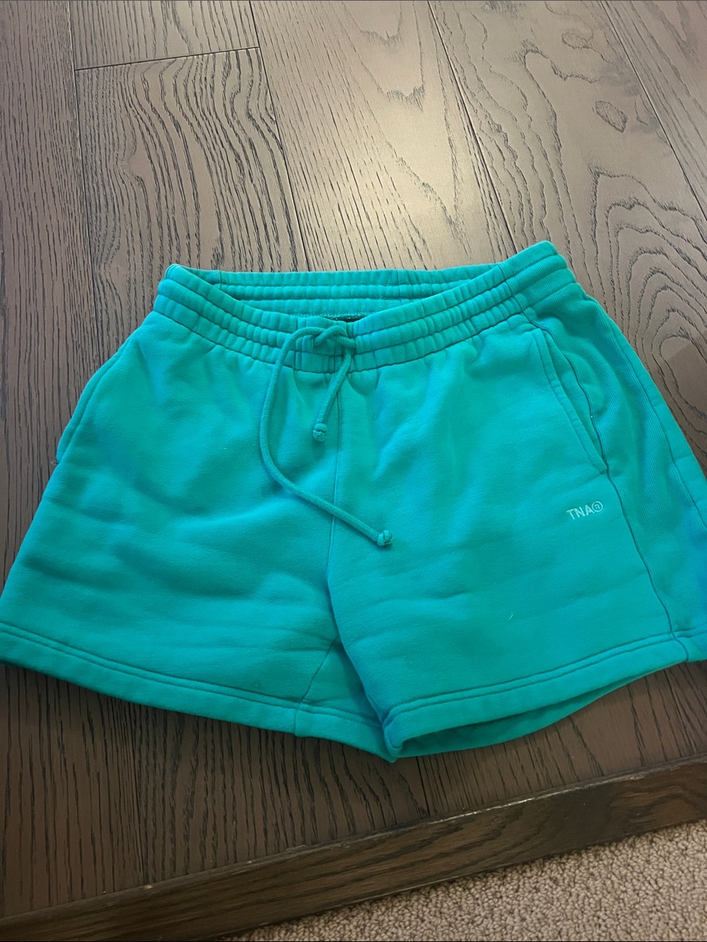 TNA Teal Pull-On Athletic Shorts with Drawstring